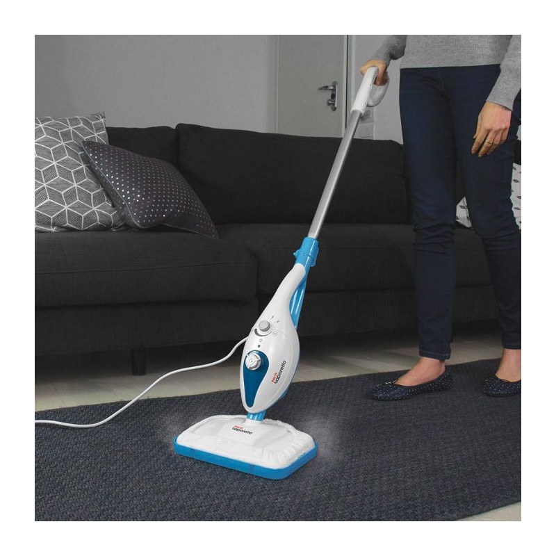 Balai Vapeur Multi-usages 2en1 avec Nettoyeur à Main 1300W Bleu/Blanc - POLTI - PTEU0291