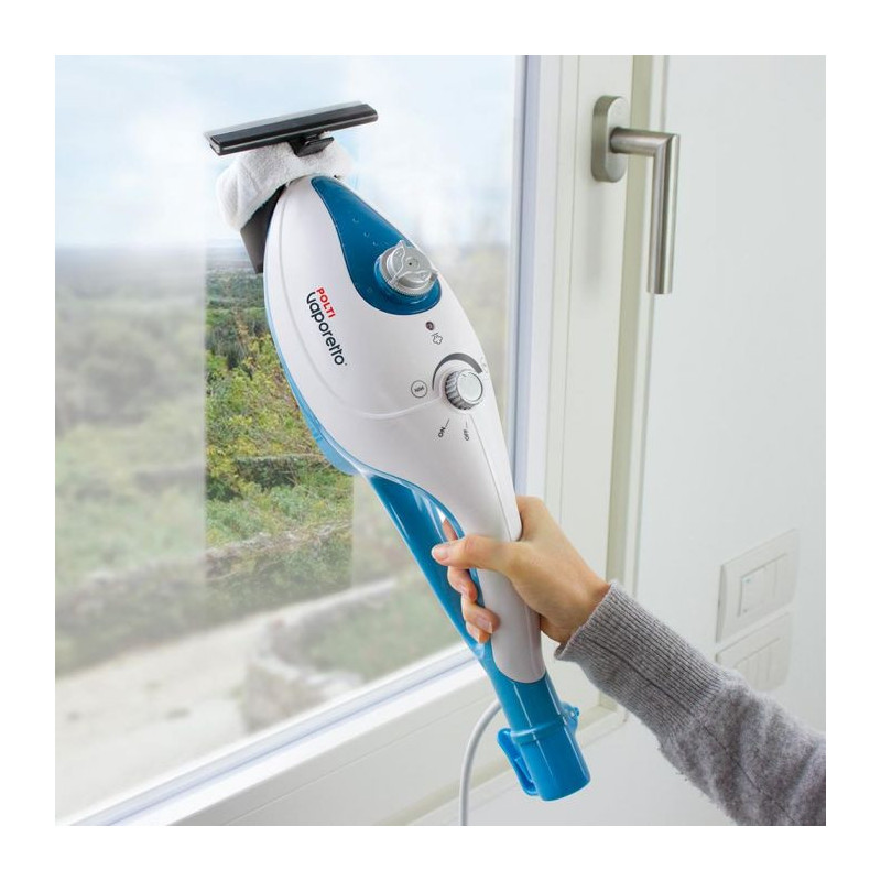 Balai Vapeur Multi-usages 2en1 avec Nettoyeur à Main 1300W Bleu/Blanc - POLTI - PTEU0291