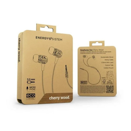 Écouteurs avec Microphone Eco Cherry Wood - ENERGY SISTEM - 450428
