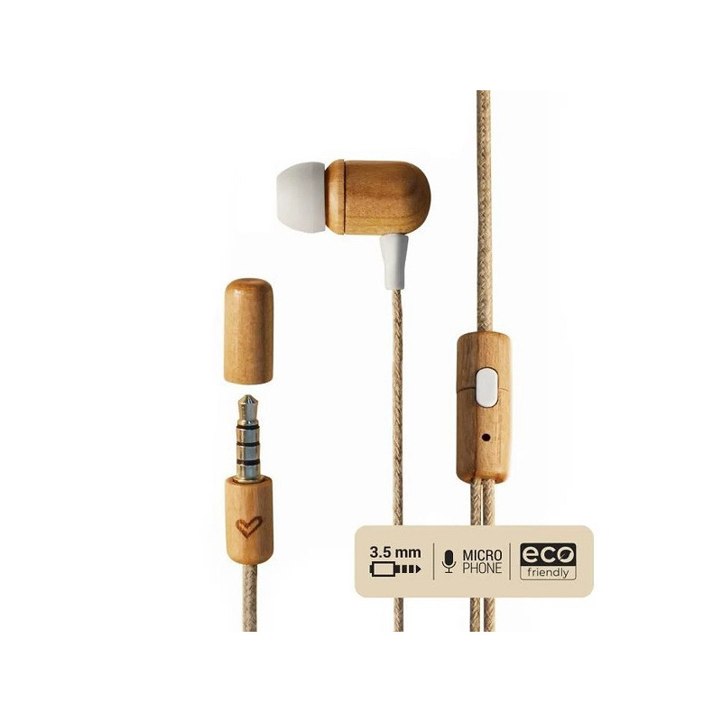 Écouteurs avec Microphone Eco Cherry Wood - ENERGY SISTEM - 450428