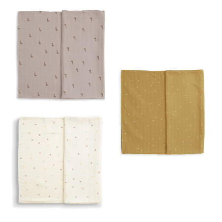 Set de 3 langes mousseline 70x70cm - GLOOP!