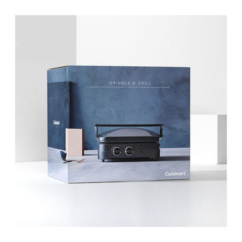 Grill électrique 2en1 Elite plancha grill Bleu Nuit - CUISINART - GR47BE