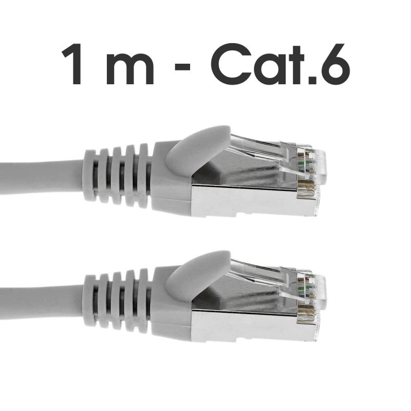 Câble Réseau RJ45 Blindé 1m Gris - RJ45_CAT6_1M_G