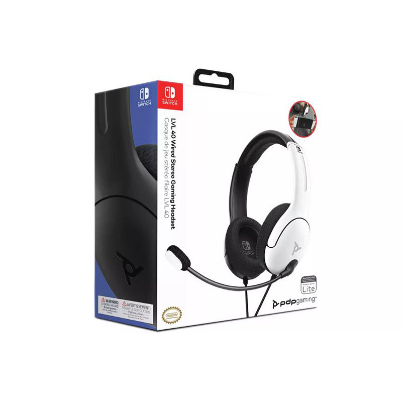 Micro-casque Stéreo Filaire LVL40 Nintendo Switch/OLED/Lite Noir/Blanc - PDP - 65301118594