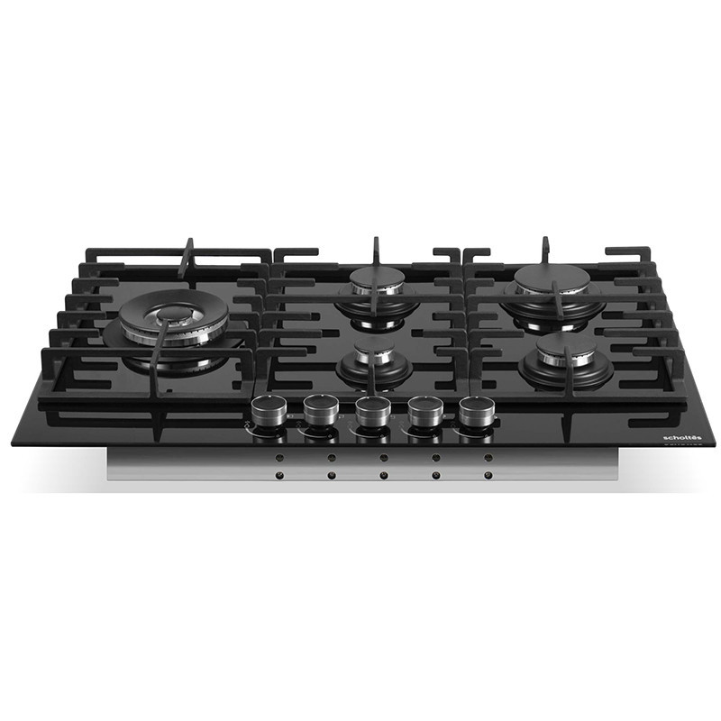 Plaque de cuisson à Gaz 5 foyers 11000W Noir - SCHOLTES - SOTG1730B