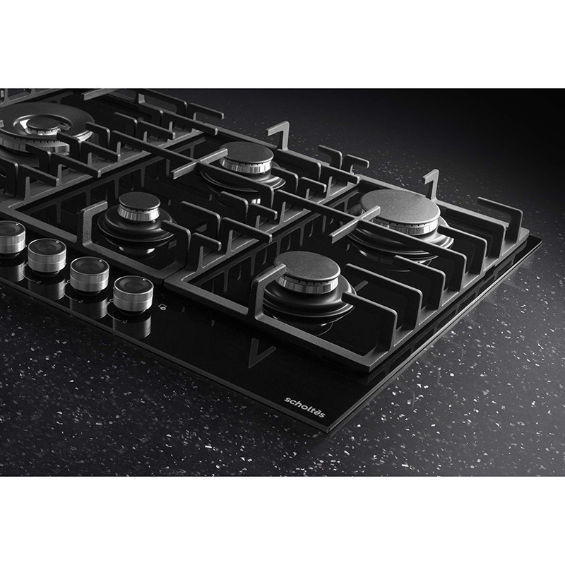 Plaque de cuisson à Gaz 5 foyers 11000W Noir - SCHOLTES - SOTG1730B