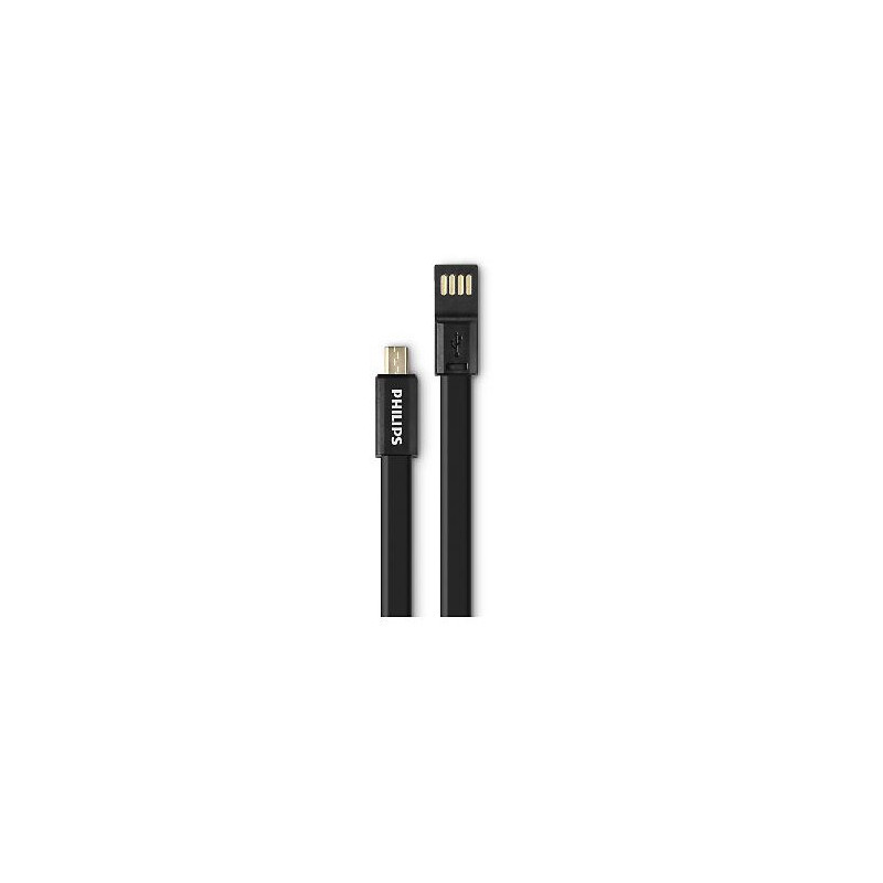 Câble Micro USB réversible 20cm Noir - PHILIPS - DLC2426BK/10