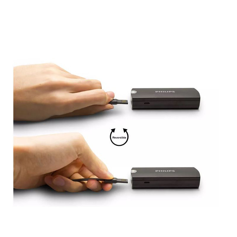Câble Micro USB réversible 20cm Noir - PHILIPS - DLC2426BK/10