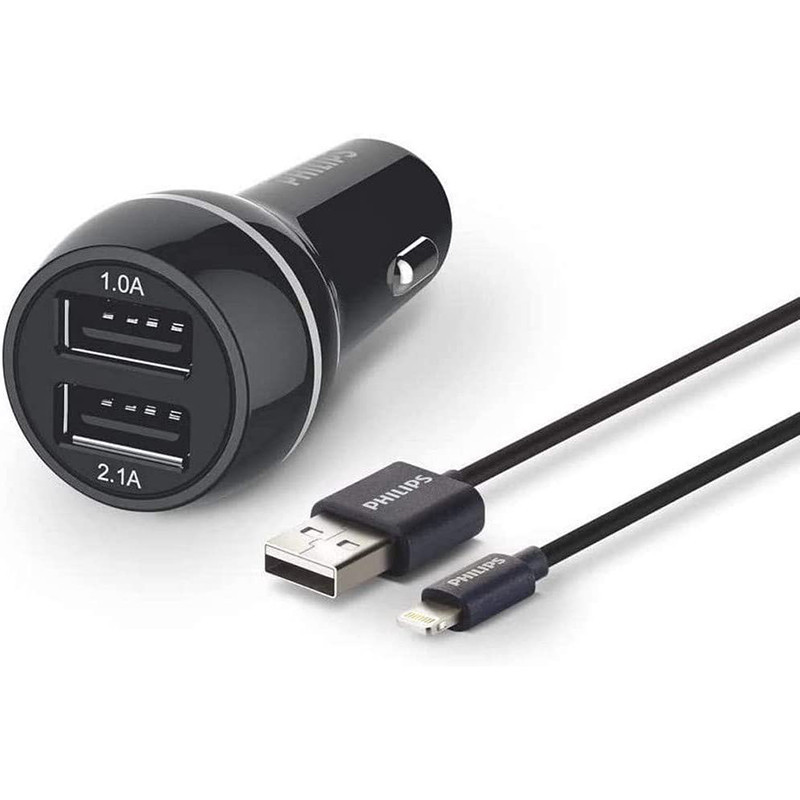 Chargeur Allume-Cigare USB (Auto, USB, 5V, 3,1A) Noir - PHILIPS - DLP2357V/10