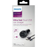 Chargeur Allume-Cigare USB (Auto, USB, 5V, 3,1A) Noir - PHILIPS - DLP2357V/10