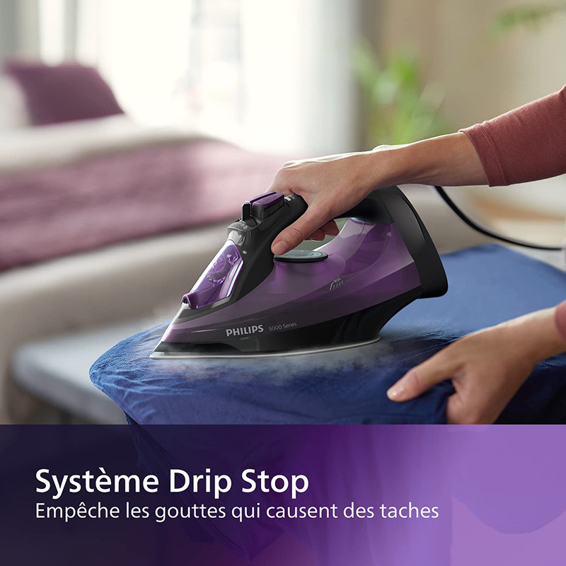 Fer à repasser vapeur Series 5000 2400W Violet - PHILIPS - DST5030/80