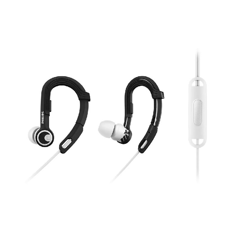 Ecouteurs Sport avec Micro ActionFit Noir/Blanc - PHILIPS - SHQ3305WS/00