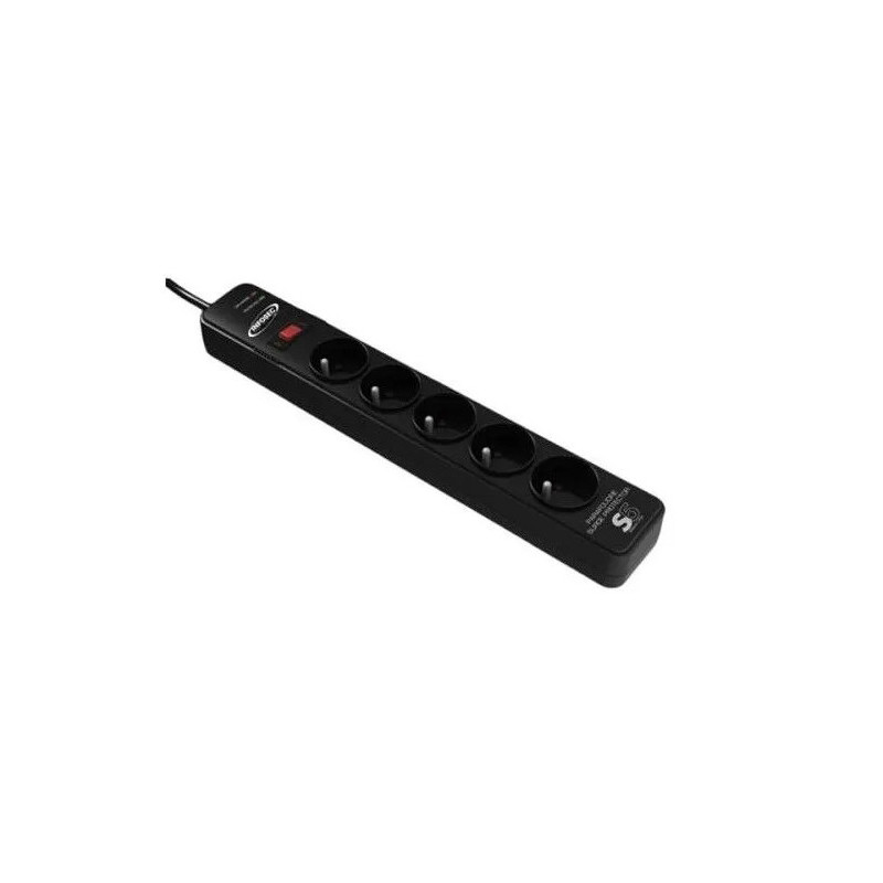 Multiprise Parafoudre 5 Prises 2500W Noir - INFOSEC - PRIS5BLAC2INFO