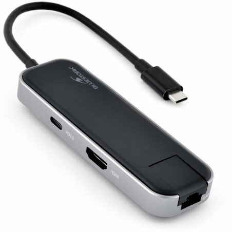 Hub 3 PORTS USB 2.0/HDMI/USB TYPE C/RJ45 Gris - BLUESTORK - BS_HUB_OFFICE