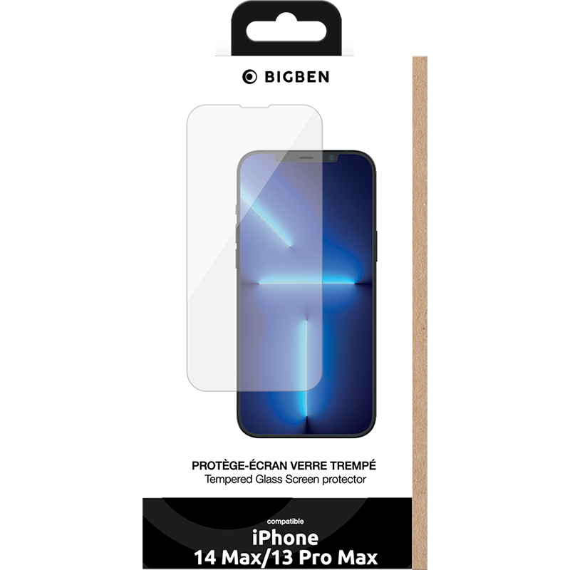 Protège écran Plat pour iPhone 13 Pro Max - BIGBEN - PEGLASSIP1367 