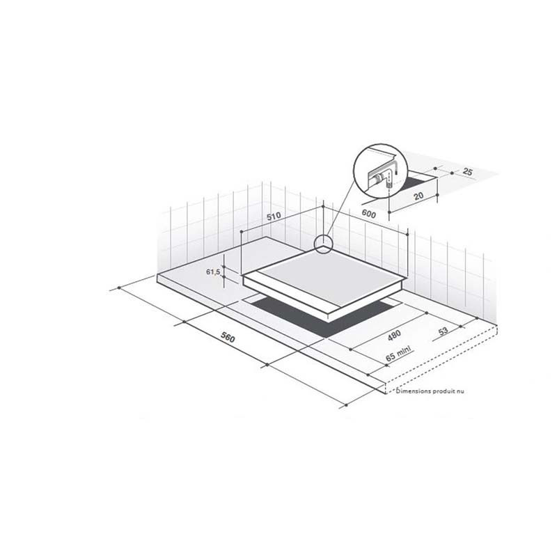 Plaque de cuisson gaz Encastrable 4 foyers Argent - DE DIETRICH - DPE7620XF