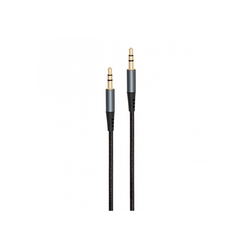Câble Jack 3,5mm Mâle/Mâle Nylon 1,5m Noir - RADIOLA - IO4001