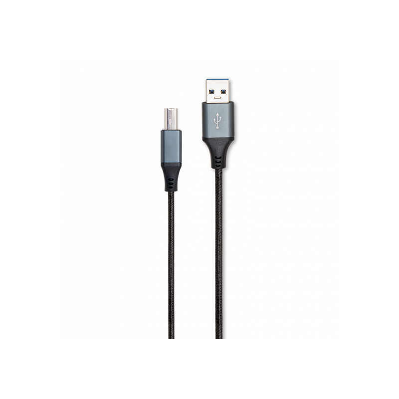 Câble USB 2.0 Type A/B Nylon 2m Noir - RADIOLA - FO1000