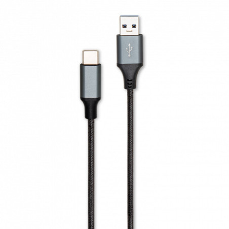 Câble USB 2.0 vers USB Type-C Nylon 1m Noir - RADIOLA - FO1009