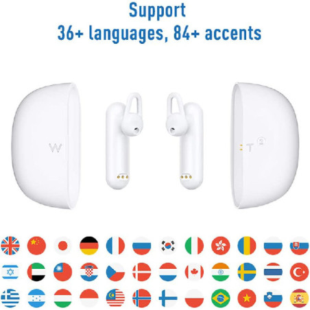 Oreillettes traductrices Bluetooth WT2 Plus Blanc - TIMEKETTLE - 40017