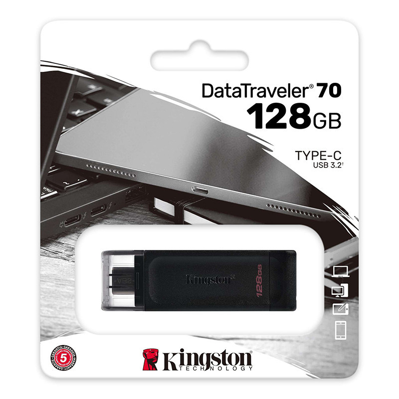 Clé USB Type-C DataTraveler 70 128Go 3.2 Noir - KINGSTON - CLE_USB_128_KIN_70