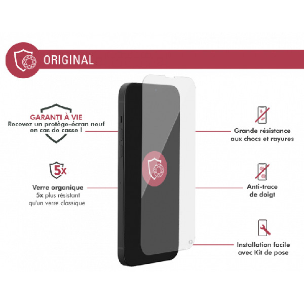 Protège écran iPhone 14 Pro Max Original Garanti à vie Force Glass :  : High-Tech