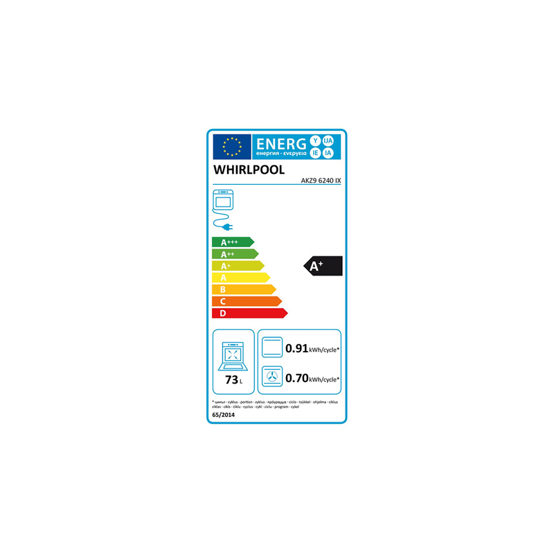 Four encastrable Multifonction 73L 6ème Sens Inox WHIRLPOOL AKZ96240IX — free download