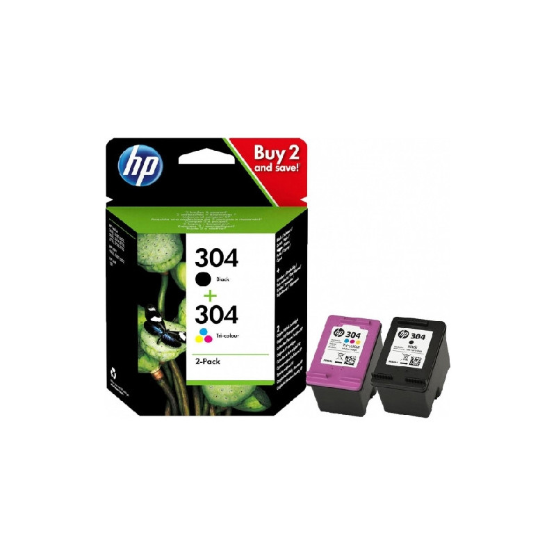 Cartouches d'encre HP 304 Noir + Tricolore - HP - HP3JB05AE