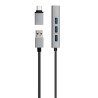 Hub USB/A 3.0 + Adaptateur USB-C vers USB/A Noir/Gris - RADIOLA - FO1012