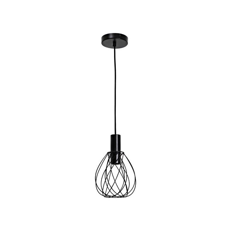 Suspension Merone E27 D18cm en métal noir