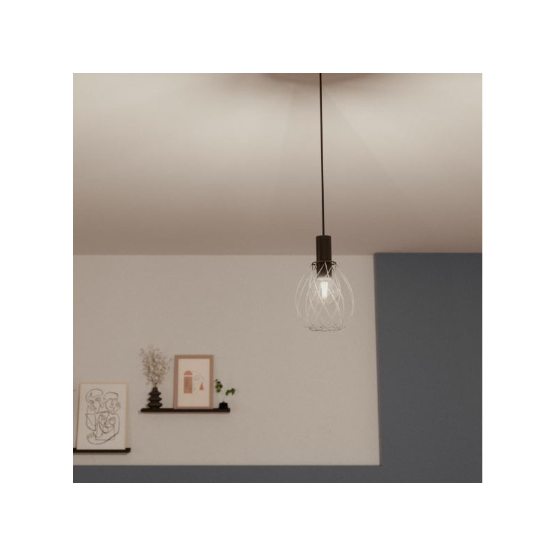 Suspension Merone E27 D18cm en métal noir