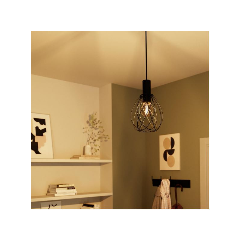 Suspension Merone E27 D18cm en métal noir