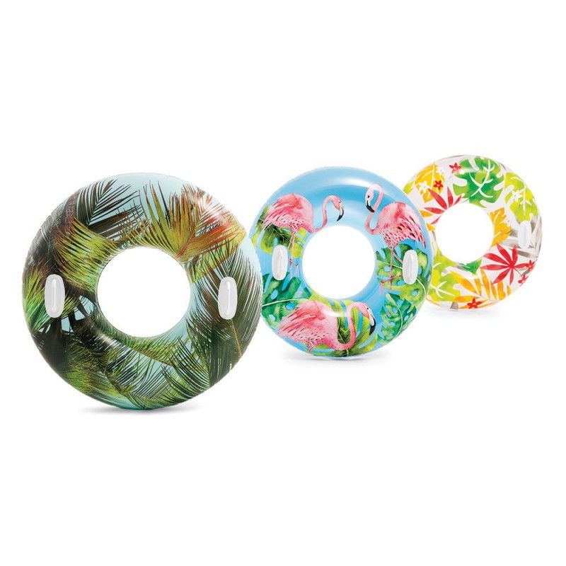 Bouée géante Tropicale à poignées Ø97cm - INTEX 
