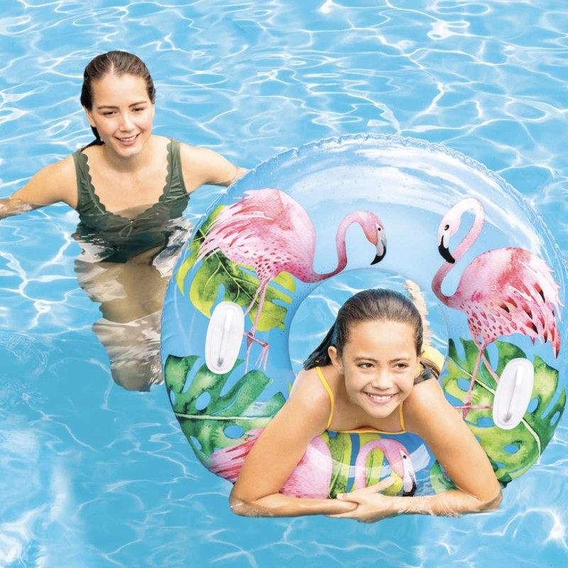 Bouée géante Tropicale à poignées Ø97cm - INTEX 