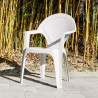 Fauteuil de jardin Empilable Dama en Polypropylène Renforcé Blanc - DCB GARDEN
