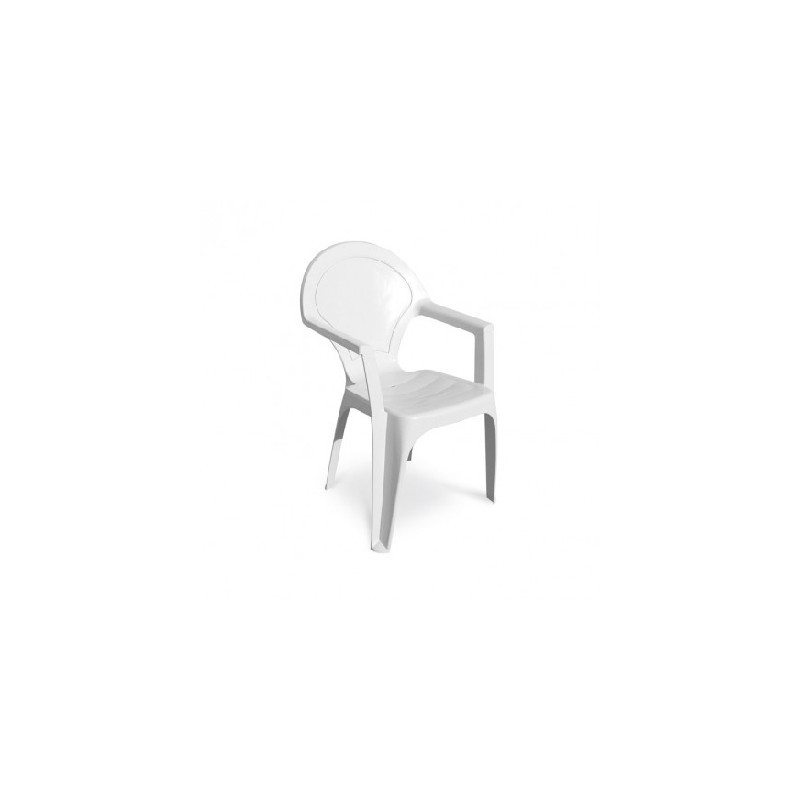 Fauteuil de jardin Empilable Dama en Polypropylène Renforcé Blanc - DCB GARDEN