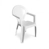 Fauteuil de jardin Empilable Dama en Polypropylène Renforcé Blanc - DCB GARDEN