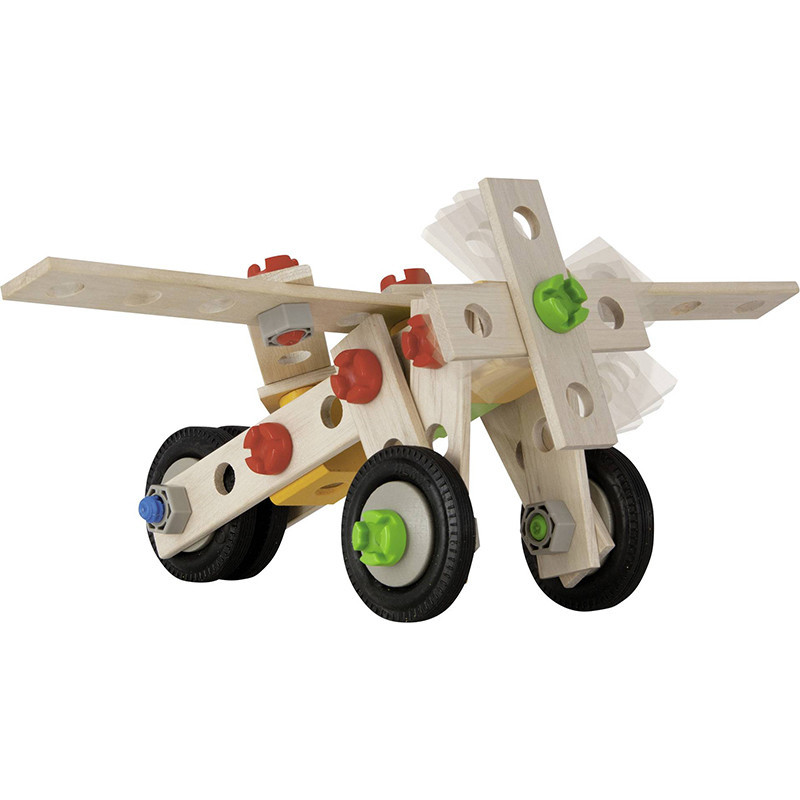 Jeu de construction bois Maxi Grue 5en1 170pcs SMOBY - Dès 6 ans
