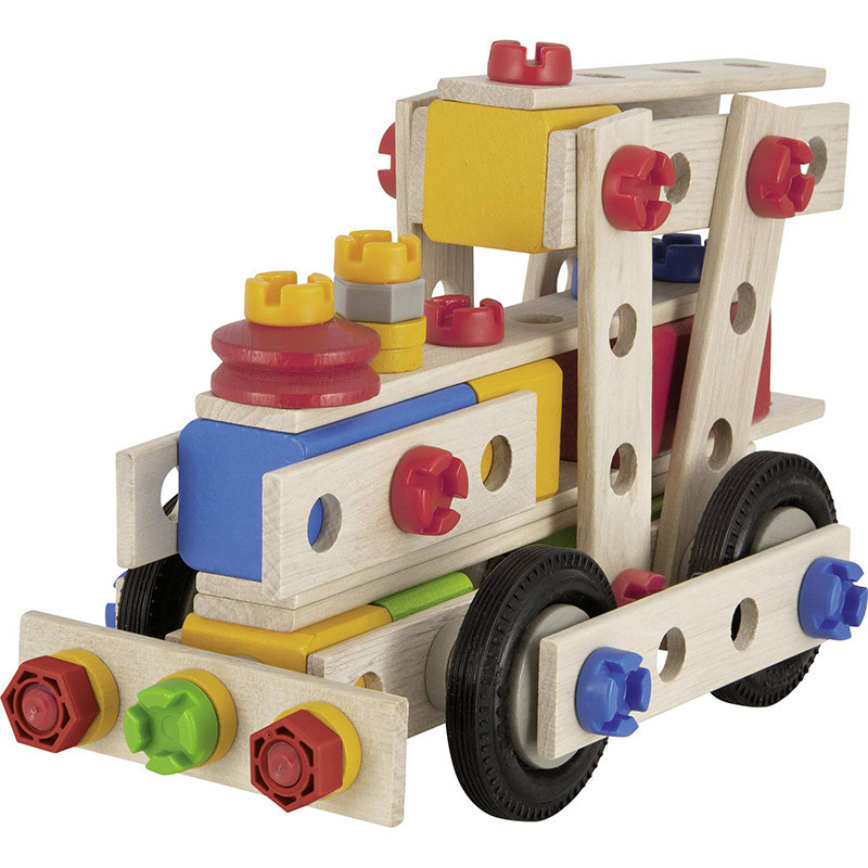 Jeu de construction bois Maxi Grue 5en1 170pcs SMOBY - Dès 6 ans