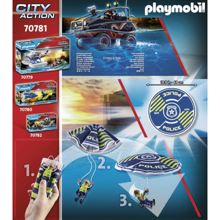 Policier parachutiste et quad des bandits - PLAYMOBIL - Dès 5 ans
