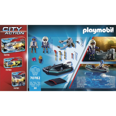 Policier avec réacteur dorsal et canoë PLAYMOBIL City Action - Dès 5 ans