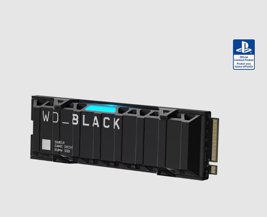 Disque Dur SSD NVMe M.2 SN850 1To avec dissipateur Compatible PS5 Noir -  WESTERN DIGITAL - 81801120736 