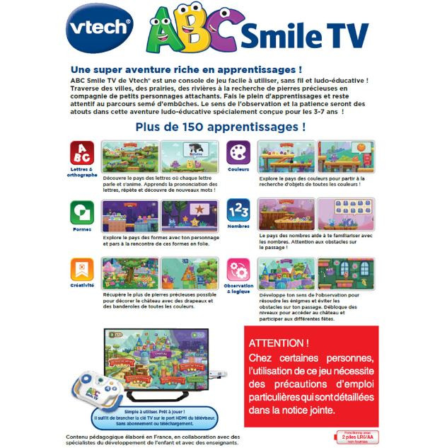 Vtech ABC smile TV ma première console de jeux éducative - VTech