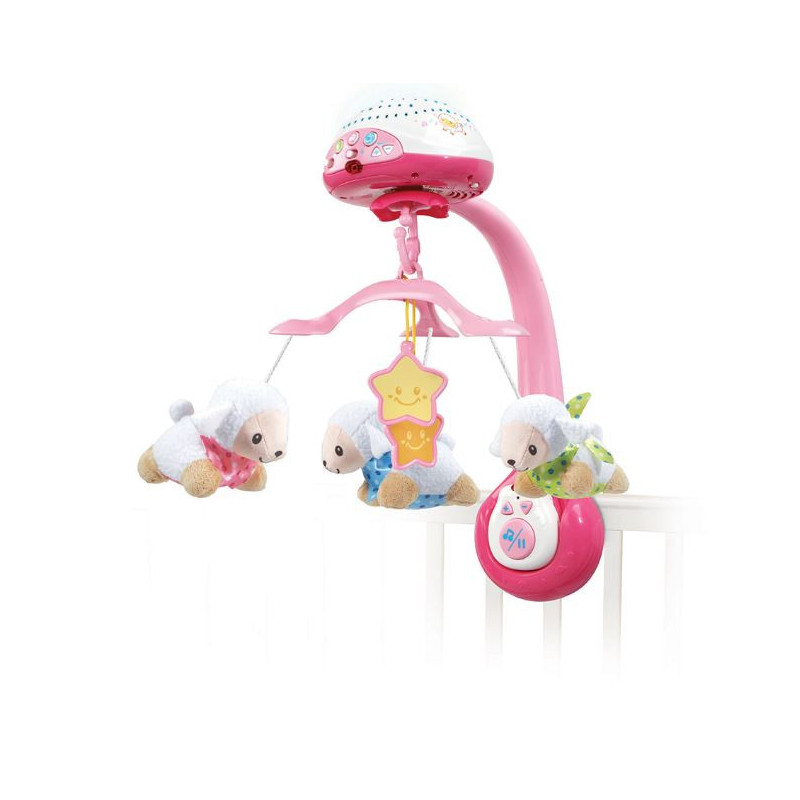Lumi mobile pour bébé Compte-moutons Rose VTECH - Dès la naissance