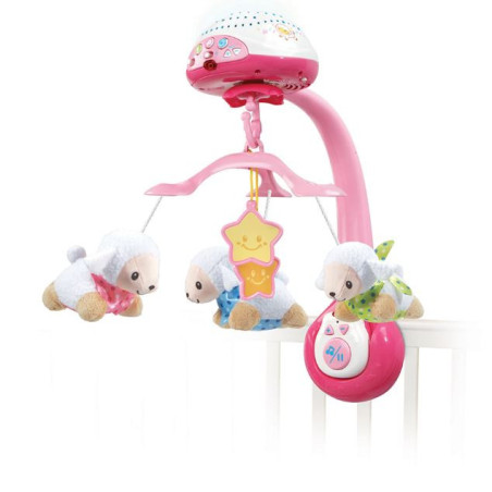 Lumi mobile pour bébé Compte-moutons Rose VTECH - Dès la naissance
