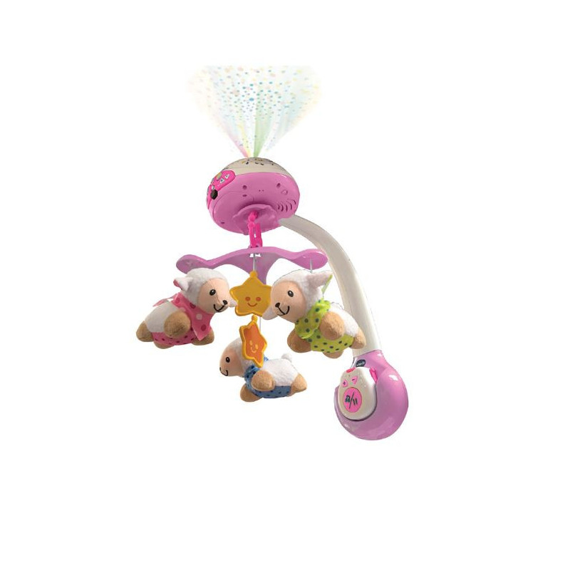 Lumi mobile pour bébé Compte-moutons Rose VTECH - Dès la naissance