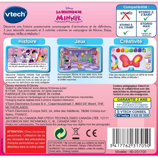 VTech - Disney, Le Smartphone Éducatif de Minnie, Téléphone Enfant