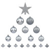 Kit de 18 Pièces Boules & Cimier pour Décoration de sapin de Noël Argent - FÉÉRIC LIGHTS & CHRISTMAS - 113044AR