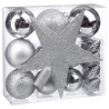 Kit de 18 Pièces Boules & Cimier pour Décoration de sapin de Noël Argent - FÉÉRIC LIGHTS & CHRISTMAS - 113044AR