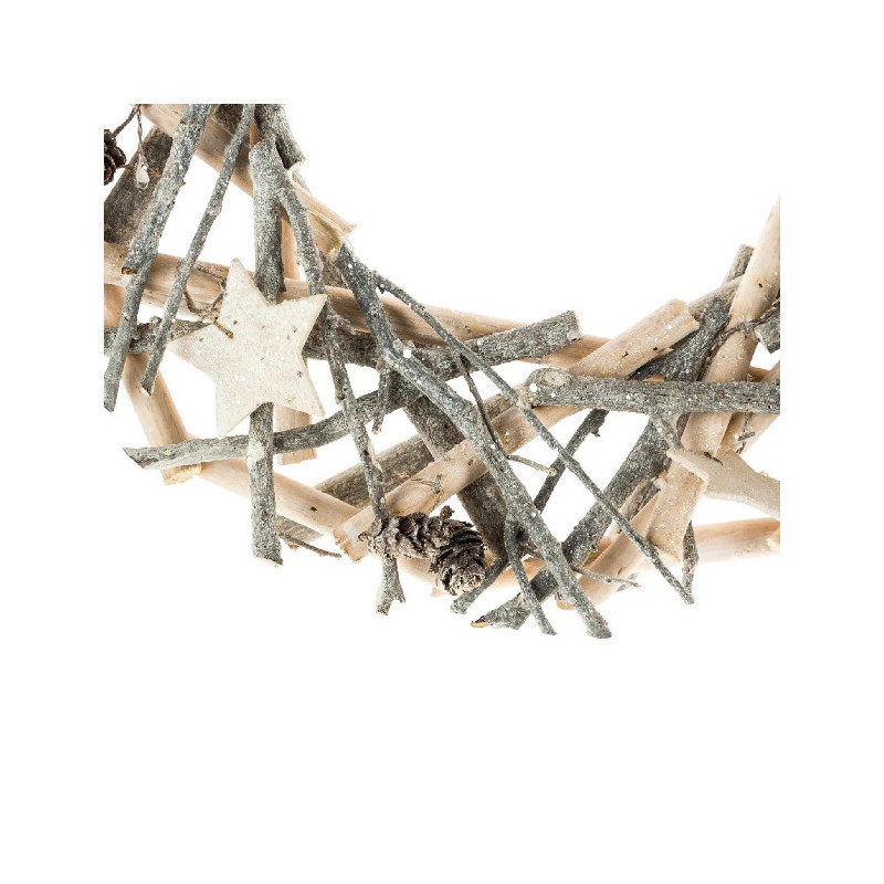 Couronne à Suspendre en bois avec Branches 30cm - FÉÉRIC LIGHTS & CHRISTMAS - 138249D